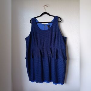 💜3/$25 NWOT Lane Bryant Size 28 Navy Lace Peplum Dress
